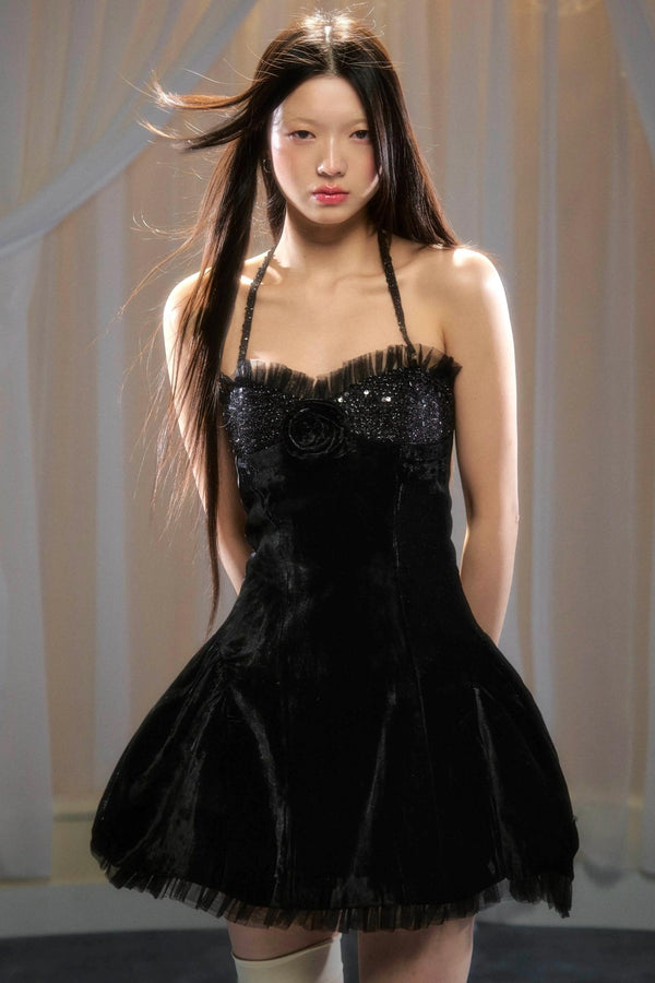 Velvet Sequin Princess Dress