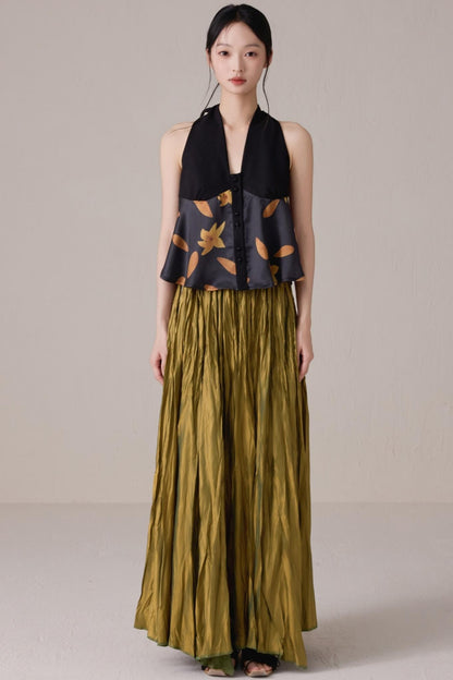 Moonlight Colorblock Backless Neck Vest