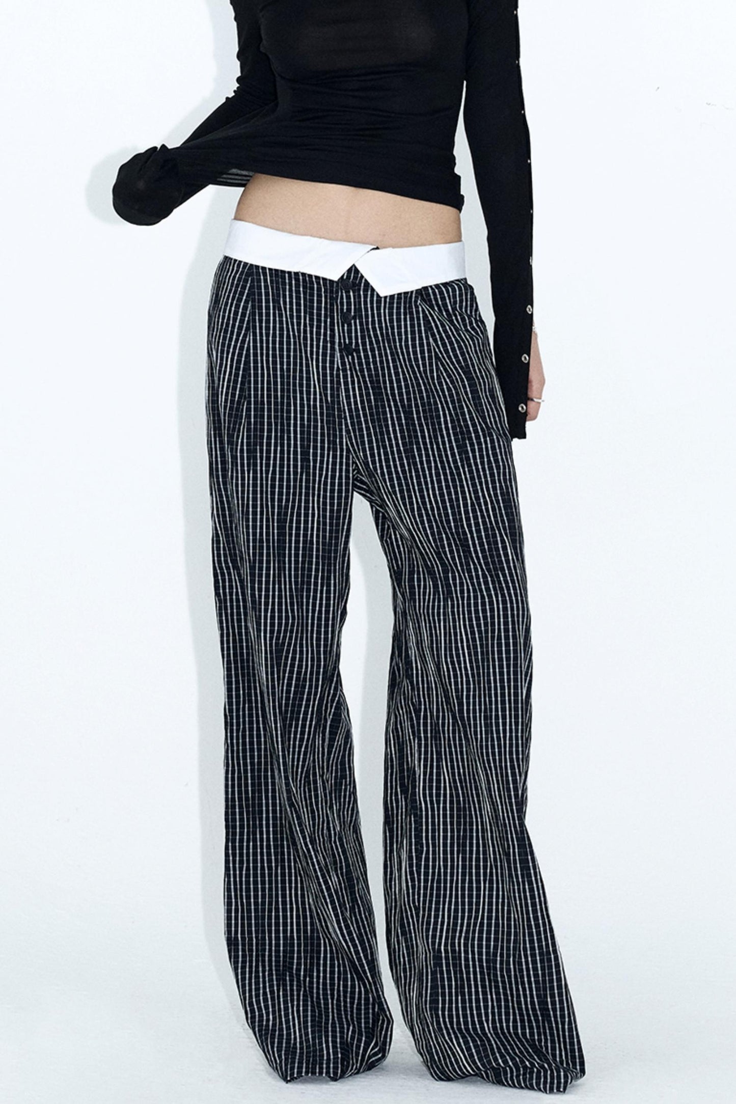 Wide Leg Monochrome Trousers