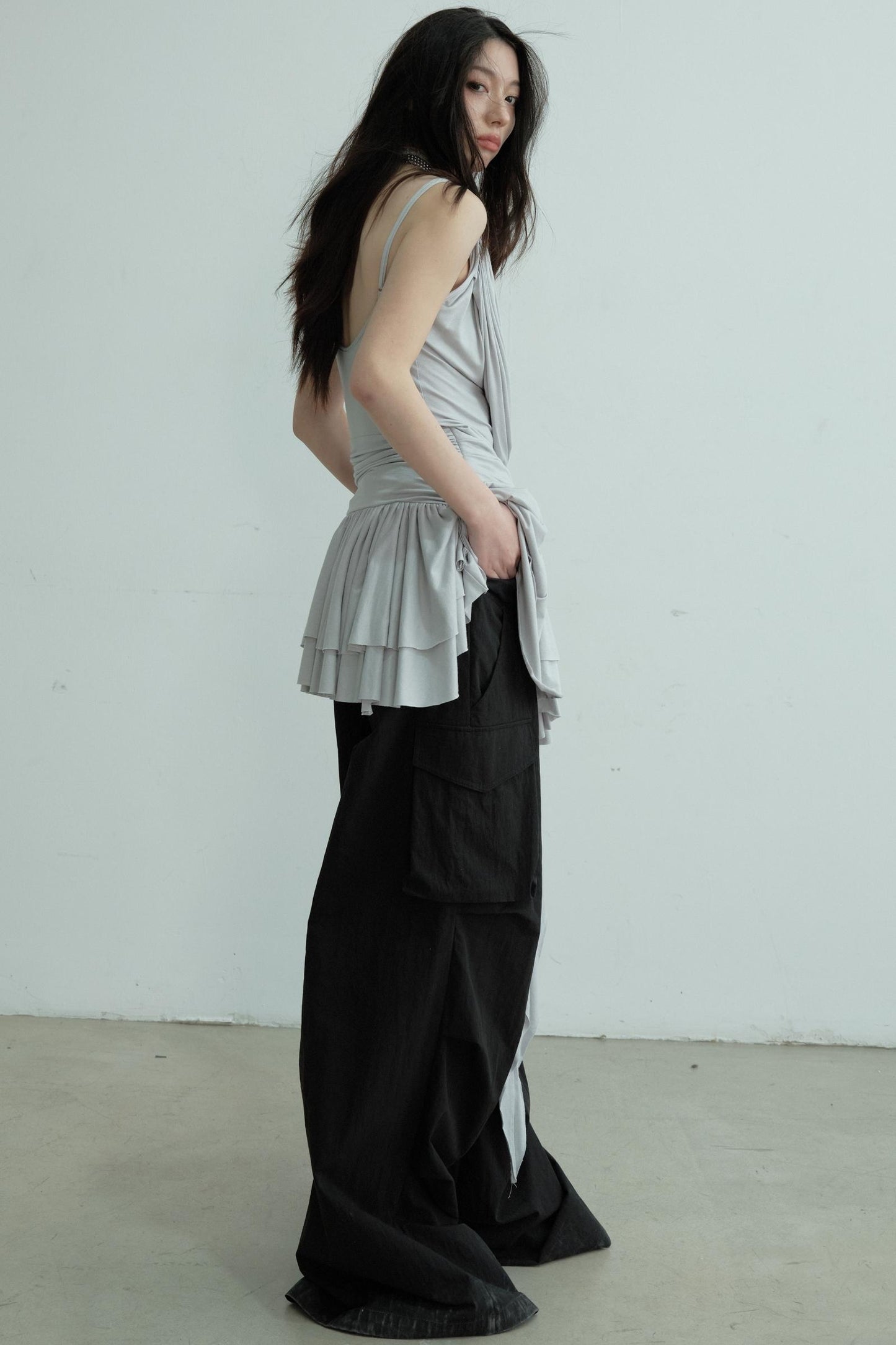 Elegant Peplum Halter Top