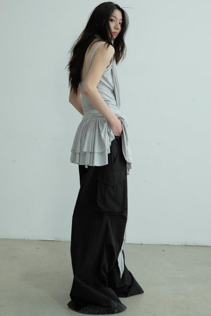 Elegant Peplum Halter Top