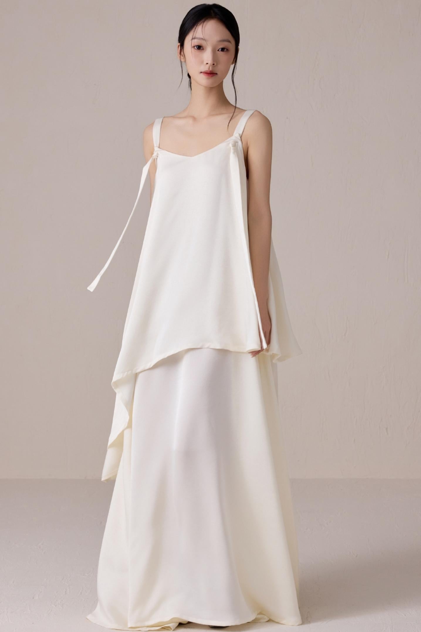 Ethereal Beige Summer Dress