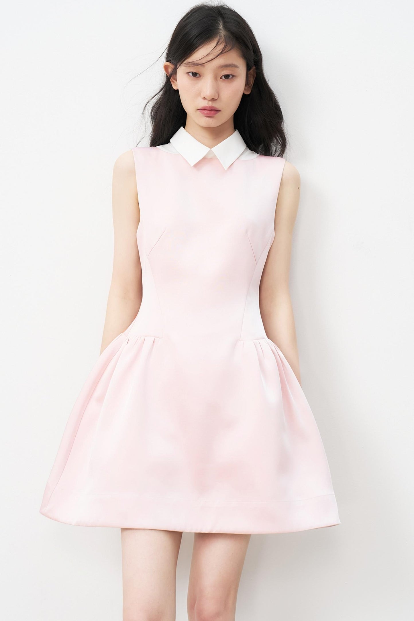 Pink Satin Two-Piece Dress