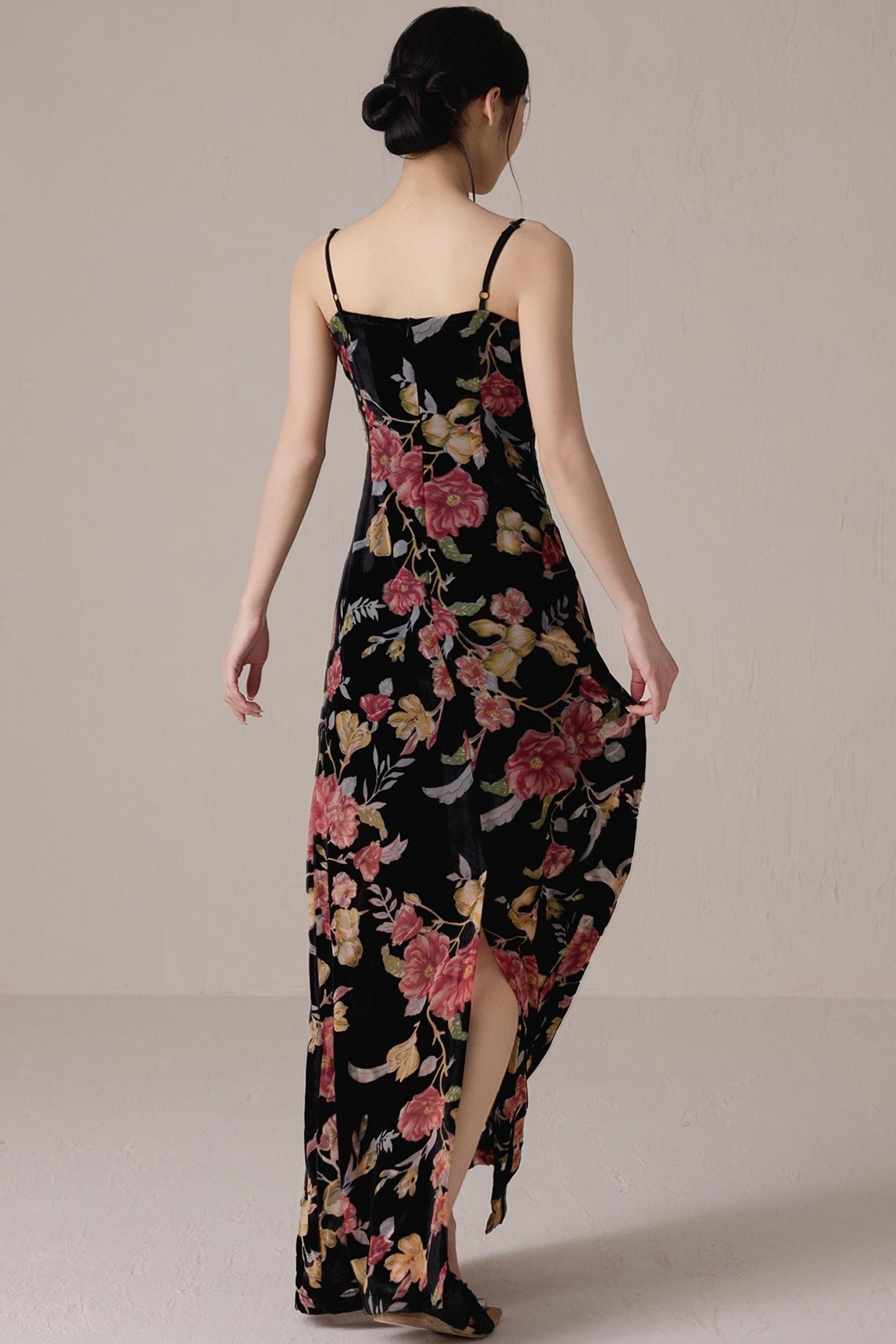 Vintage Floral Halter Maxi Dress
