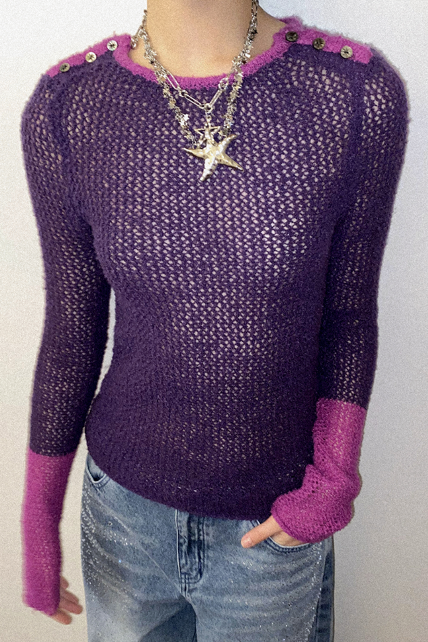 Rose Purple Knit Top