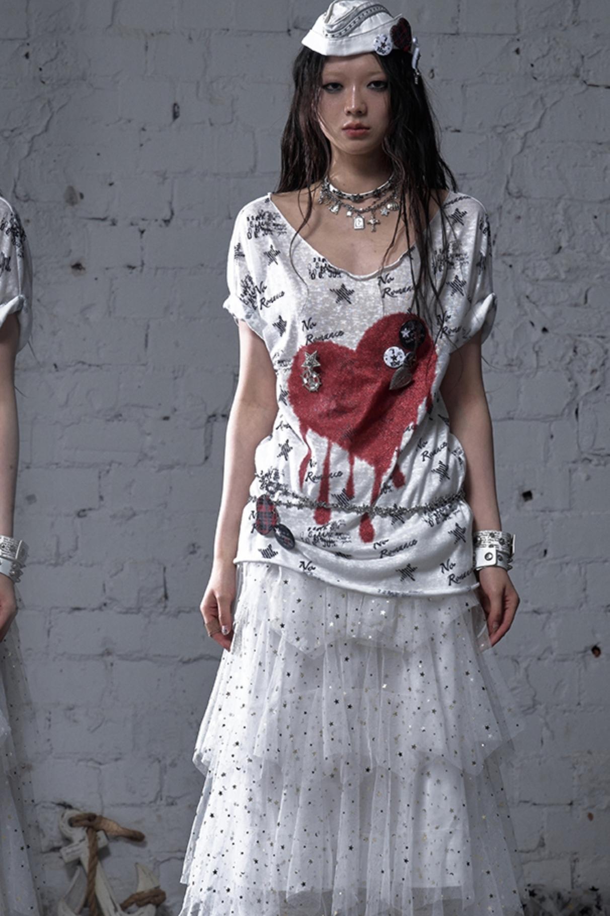 Sailor Style Printed Loose T-Shirt