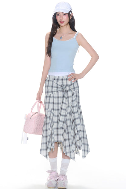 Summer Check Waist Skirt