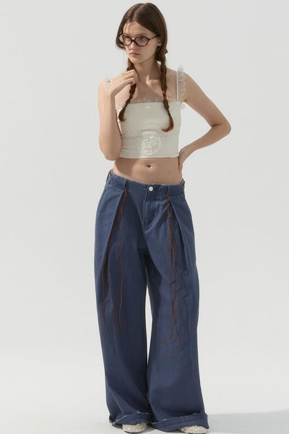 Floral Mesh Veil Earring Camisole