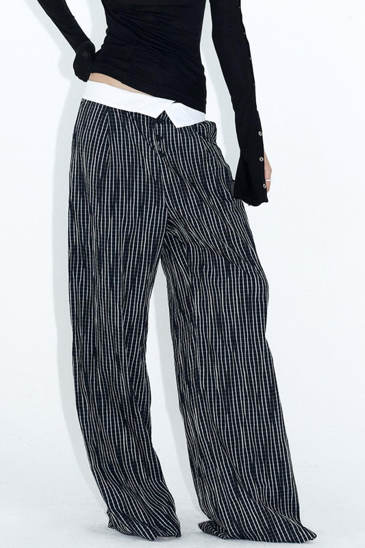 Wide Leg Monochrome Trousers