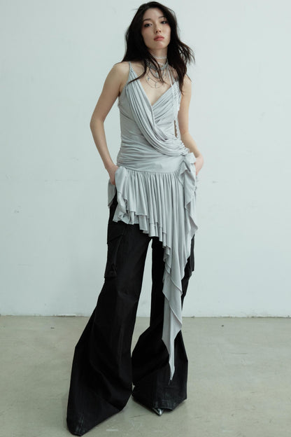 Elegant Peplum Halter Top