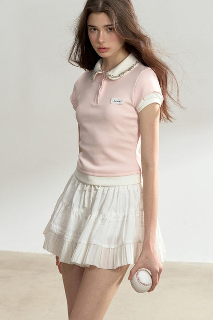 Pink Drill Collar Top