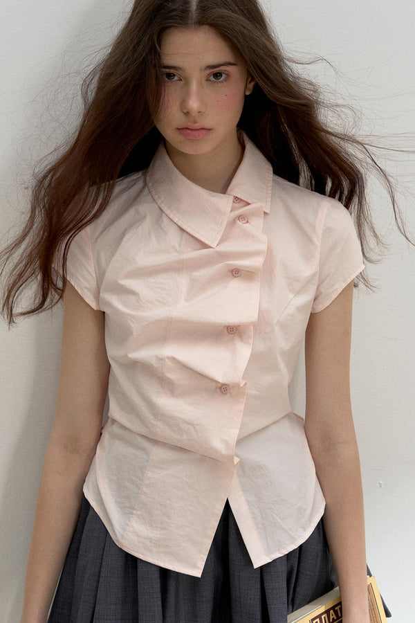 Pink Ruffle Lace Blouse