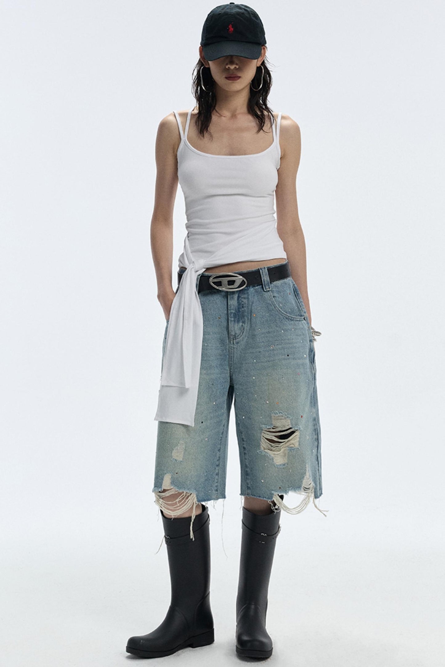 Starry Diamond Denim Pants