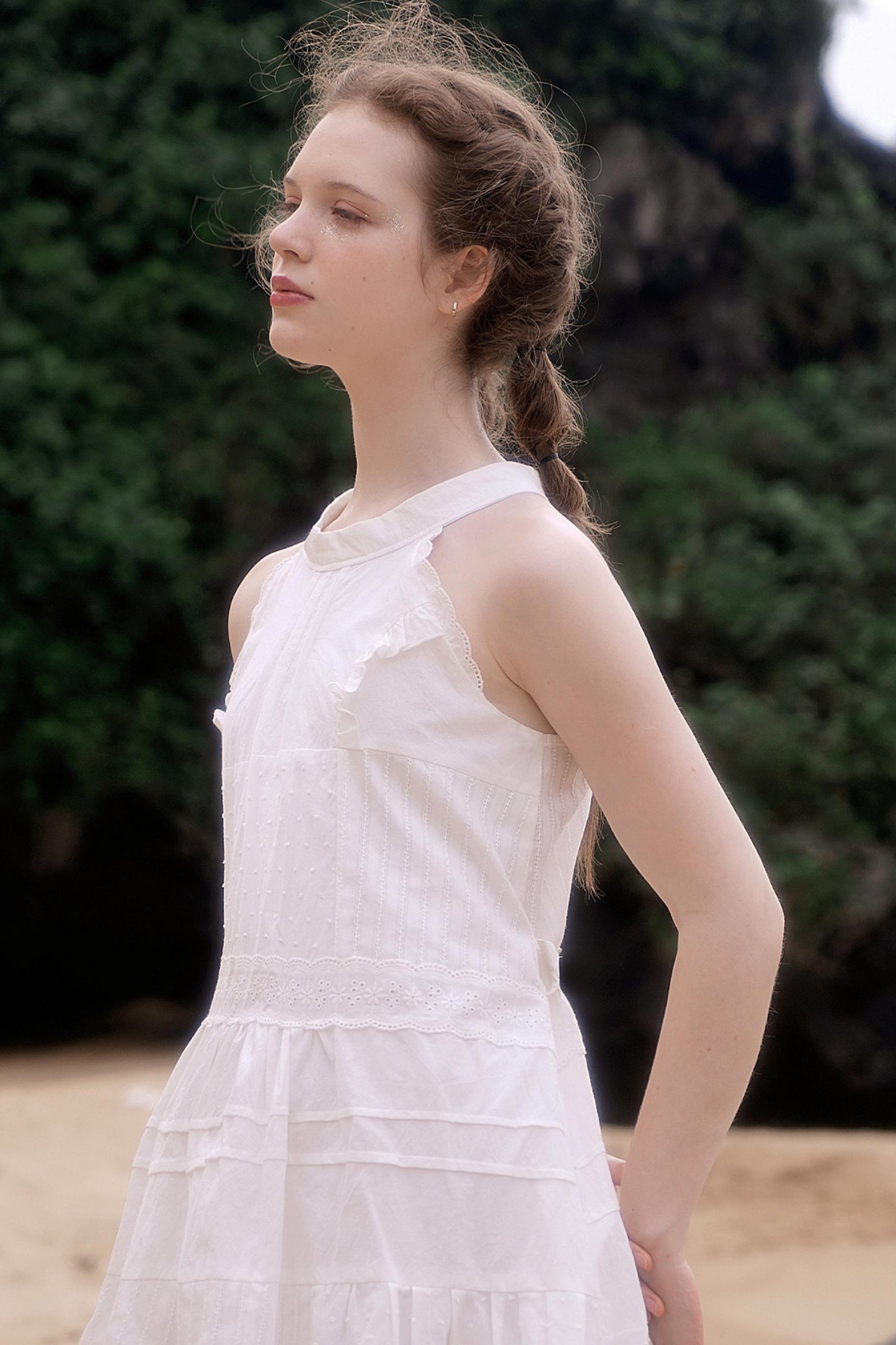 White Bow Tie Dress