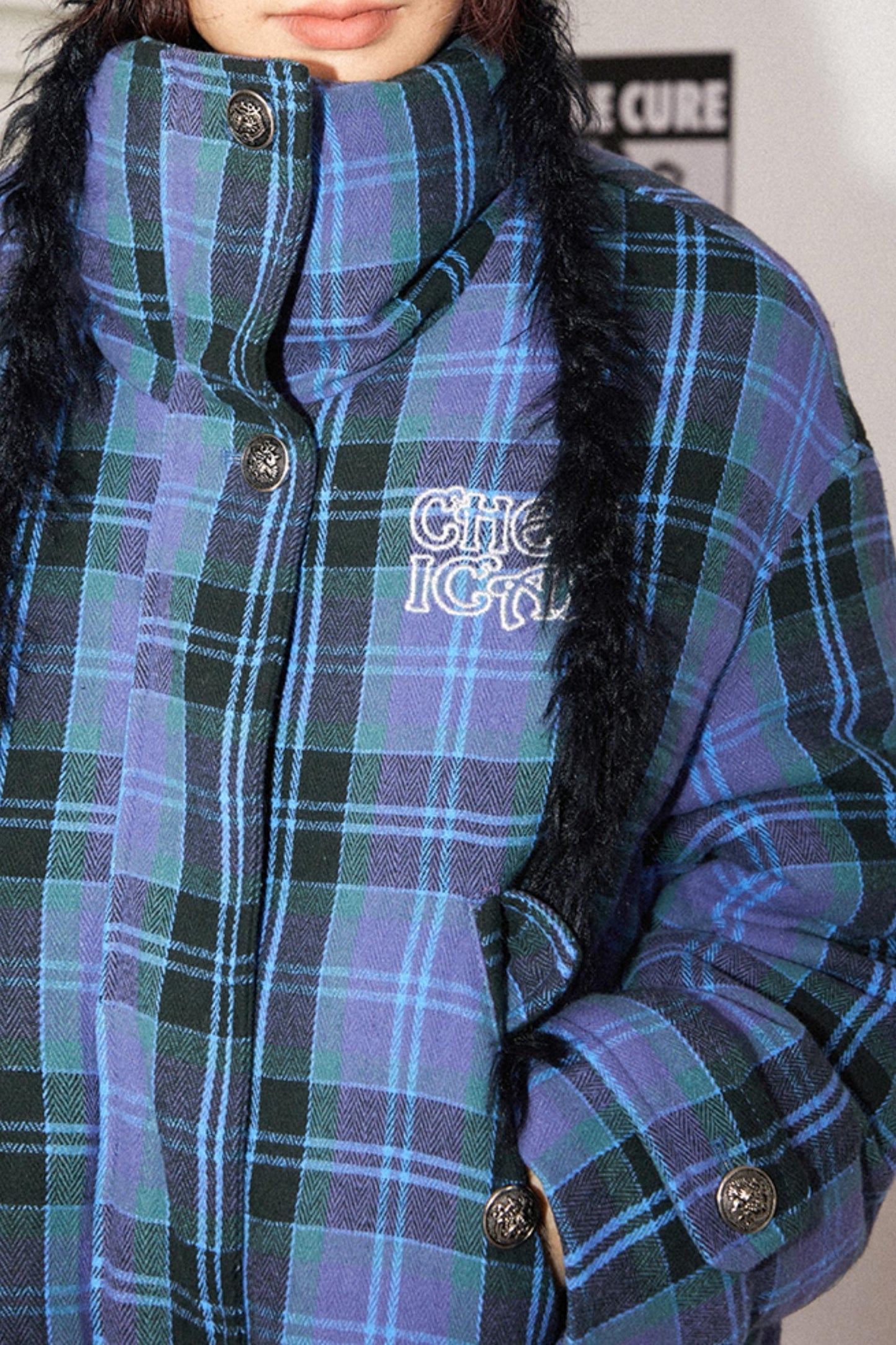 Blueberry Plaid Cotton Jacket