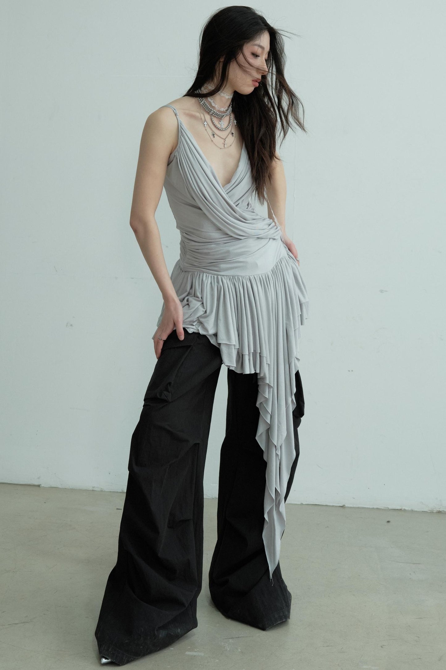 Elegant Peplum Halter Top