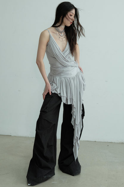 Elegant Peplum Halter Top