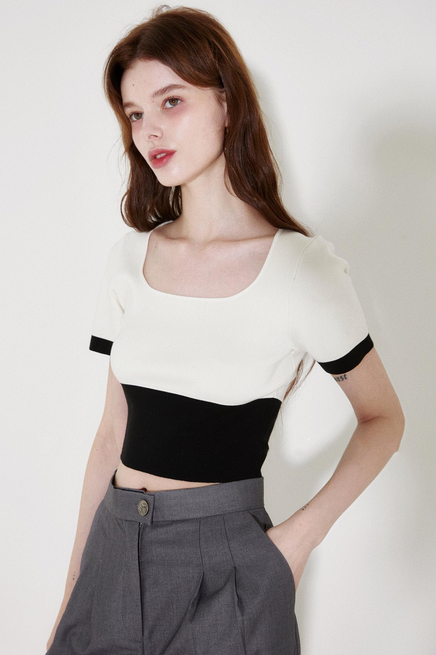 Color Block Knit Tee