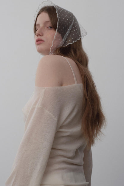 White Chiffon Knit Top