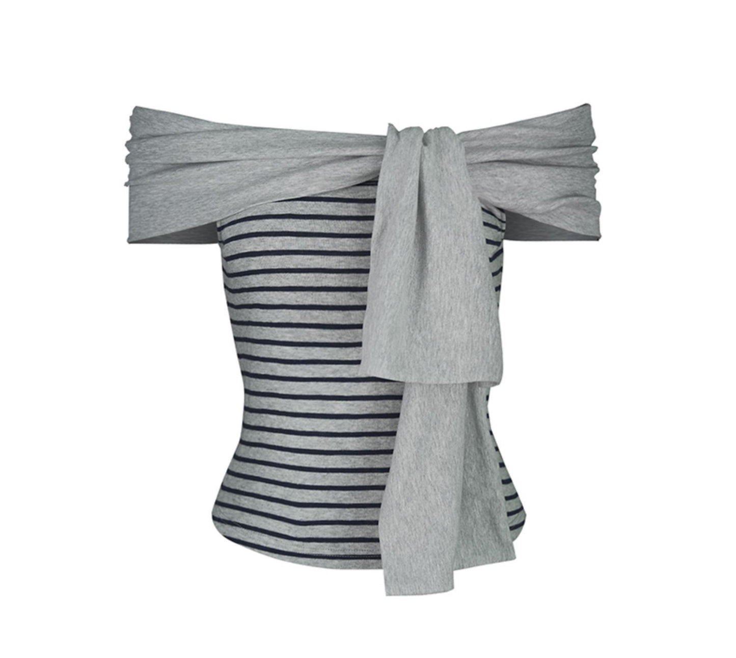 One-Shoulder Striped Top & Shorts Set-Up