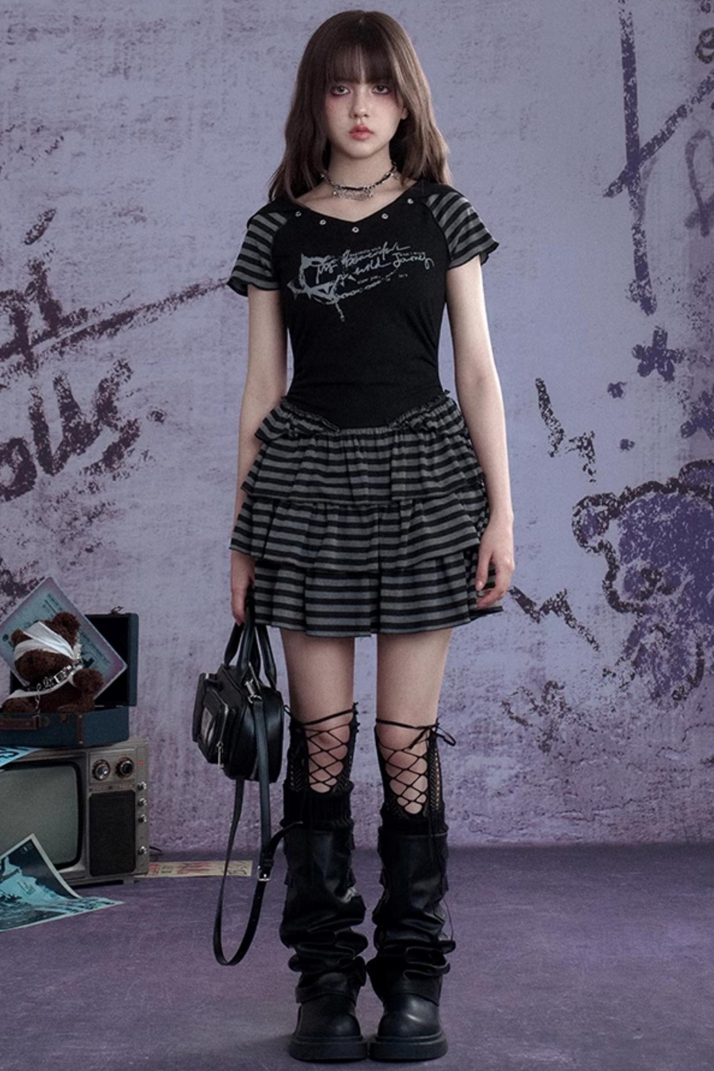 Y2K Punk Hooded Dress