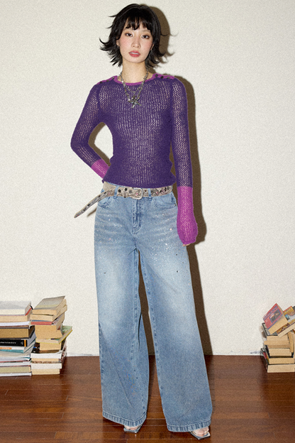 Rose Purple Knit Top