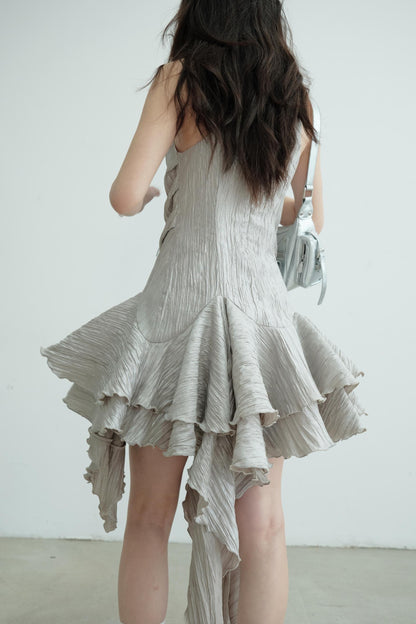 Pleated Floral Dress