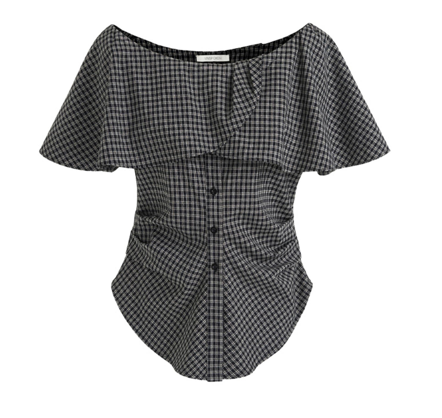 Chic One-Shoulder Lace Stripe Blouse