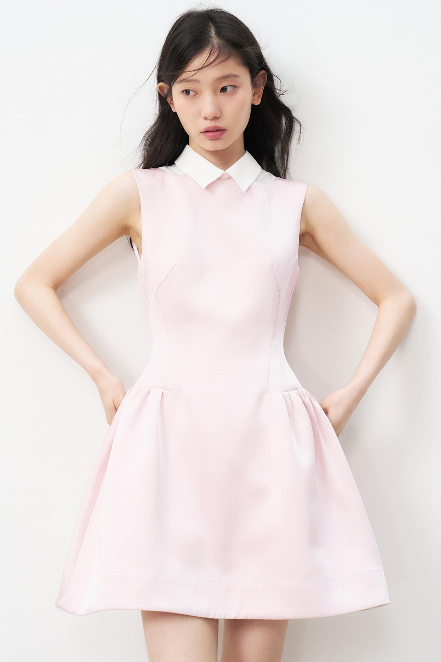 Pink Satin Two-Piece Dress