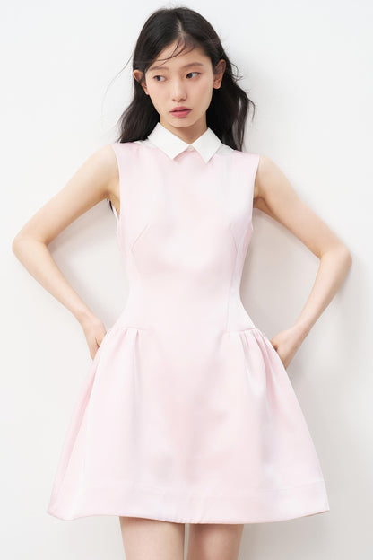 Pink Satin Two-Piece Dress