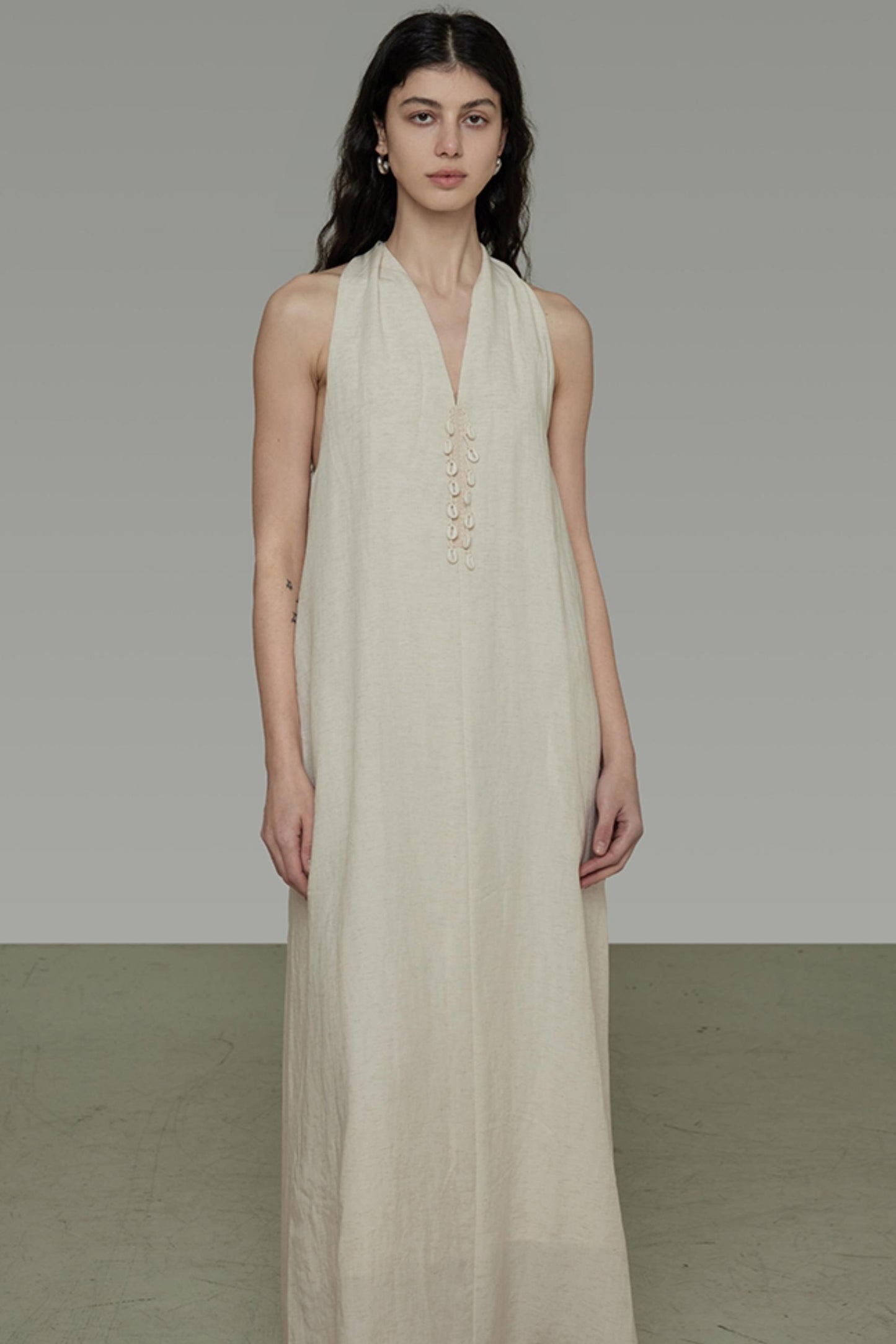 Sleeveless Halter Long Dress