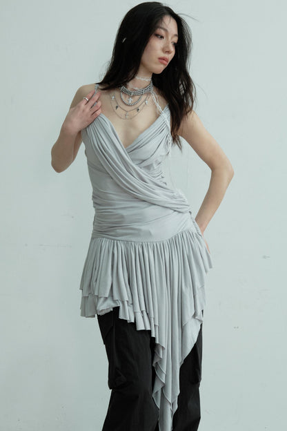 Elegant Peplum Halter Top