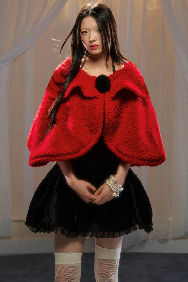 Soft Lamb Fur Poncho