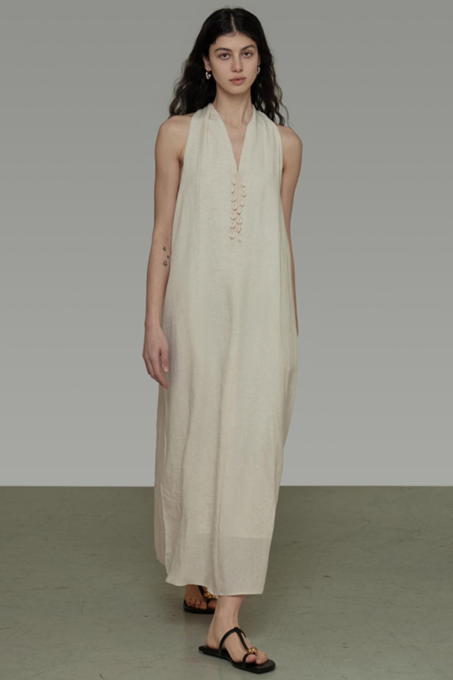 Sleeveless Halter Long Dress