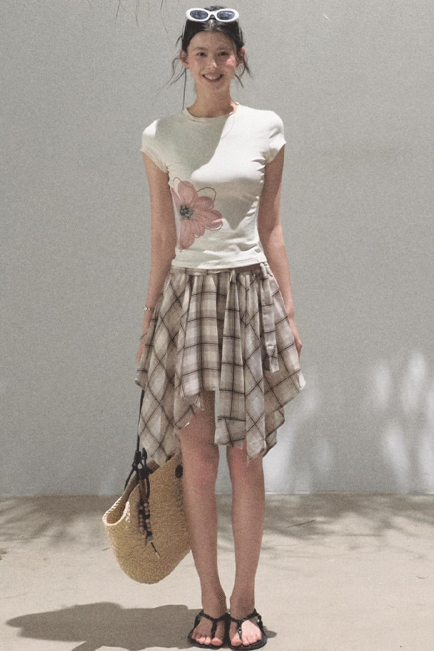 Love Ripple Plaid Skirt