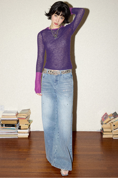 Rose Purple Knit Top