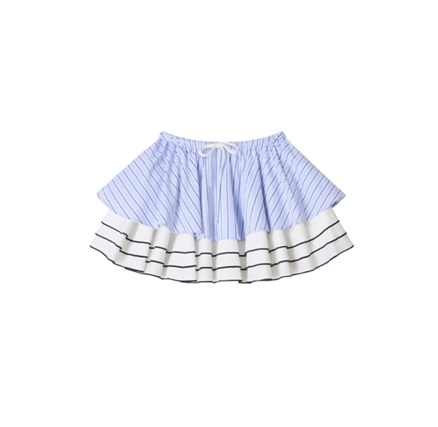 Blue Stripe Halter Skirt Set-Up