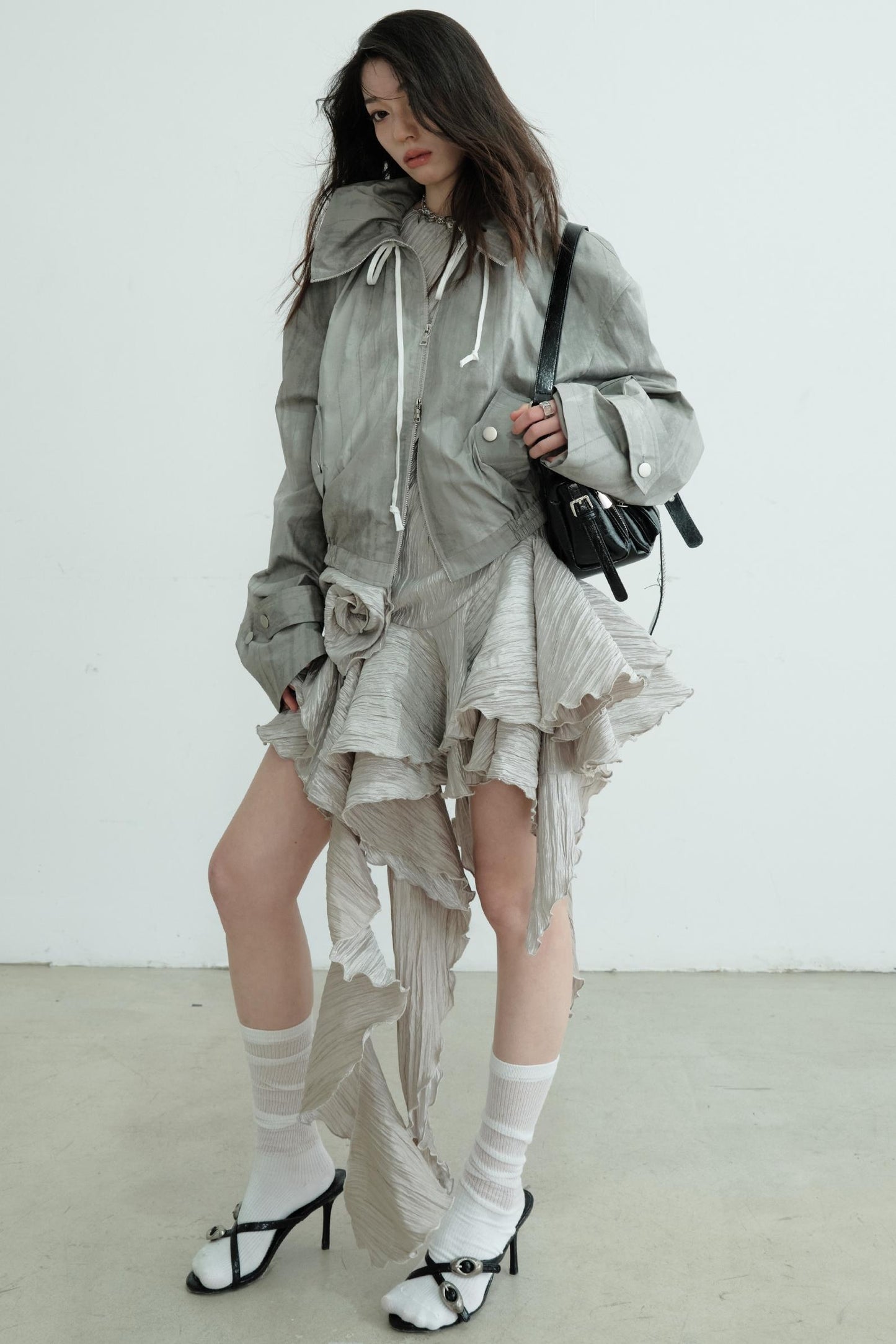 Pleated Floral Dress