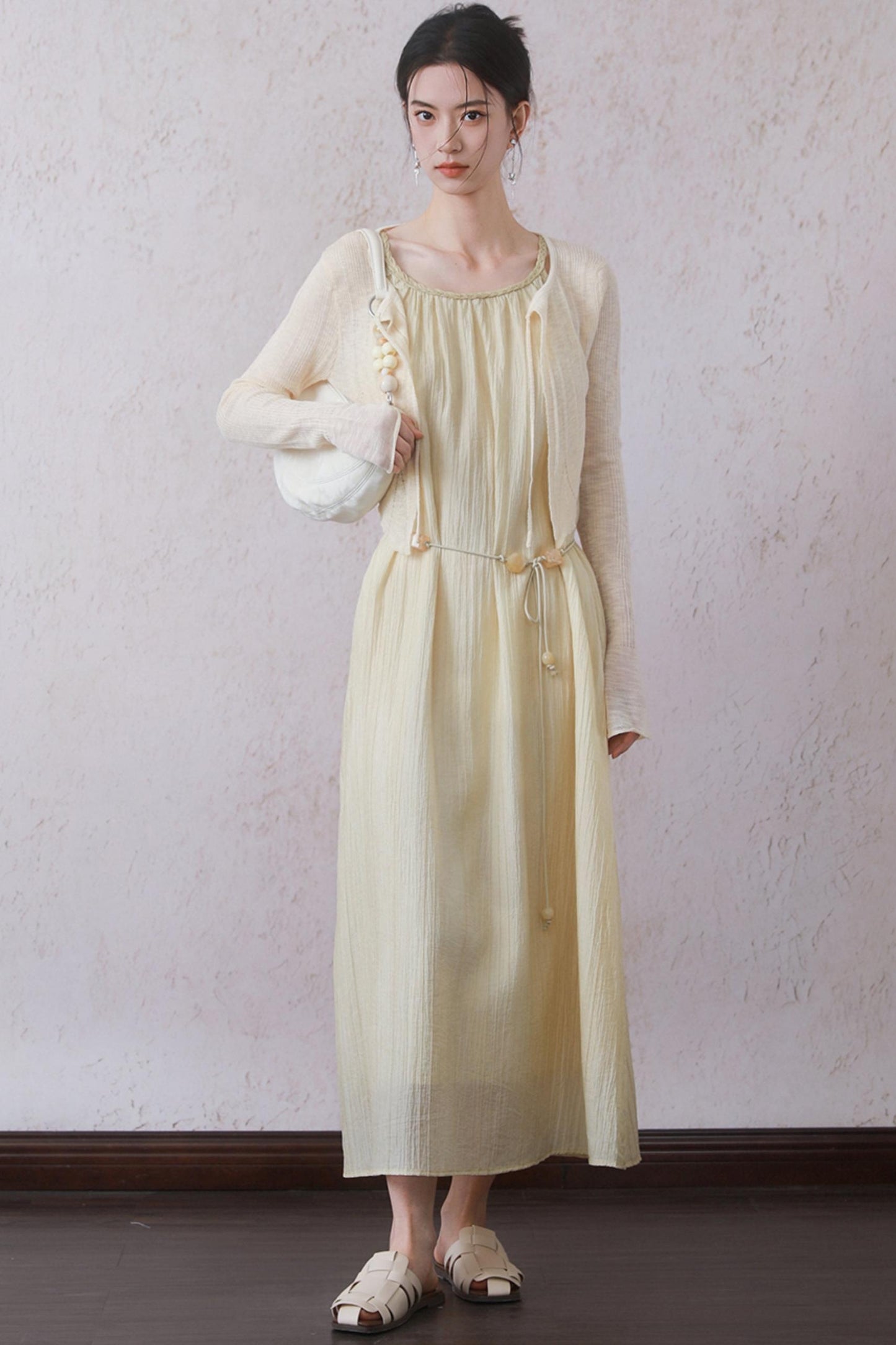 Yellow Halter Dress Set-Up