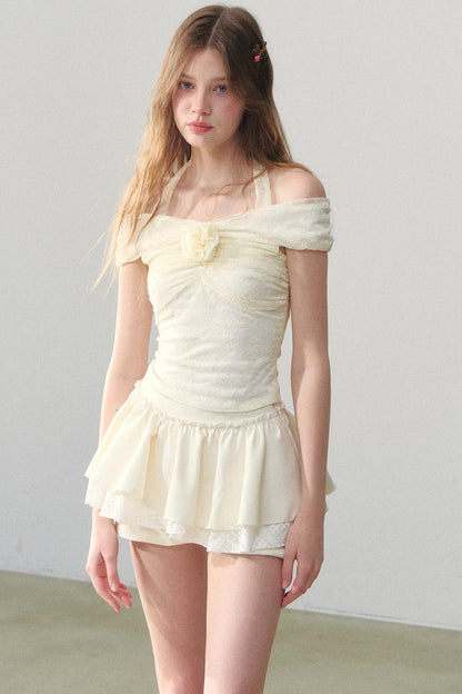 Lace One-Shoulder Top