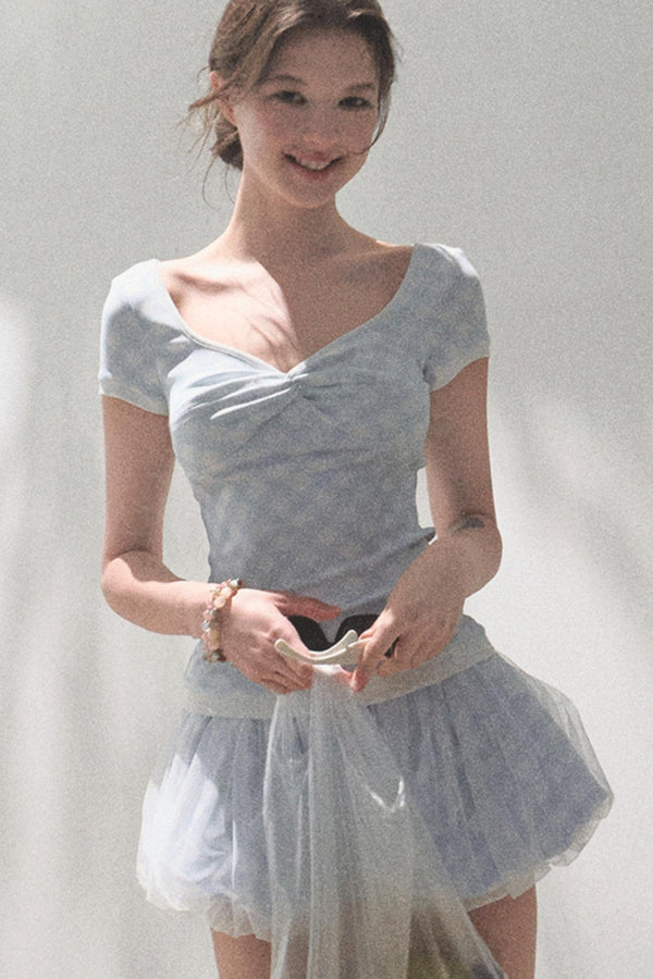 Slimming Checkered Tee