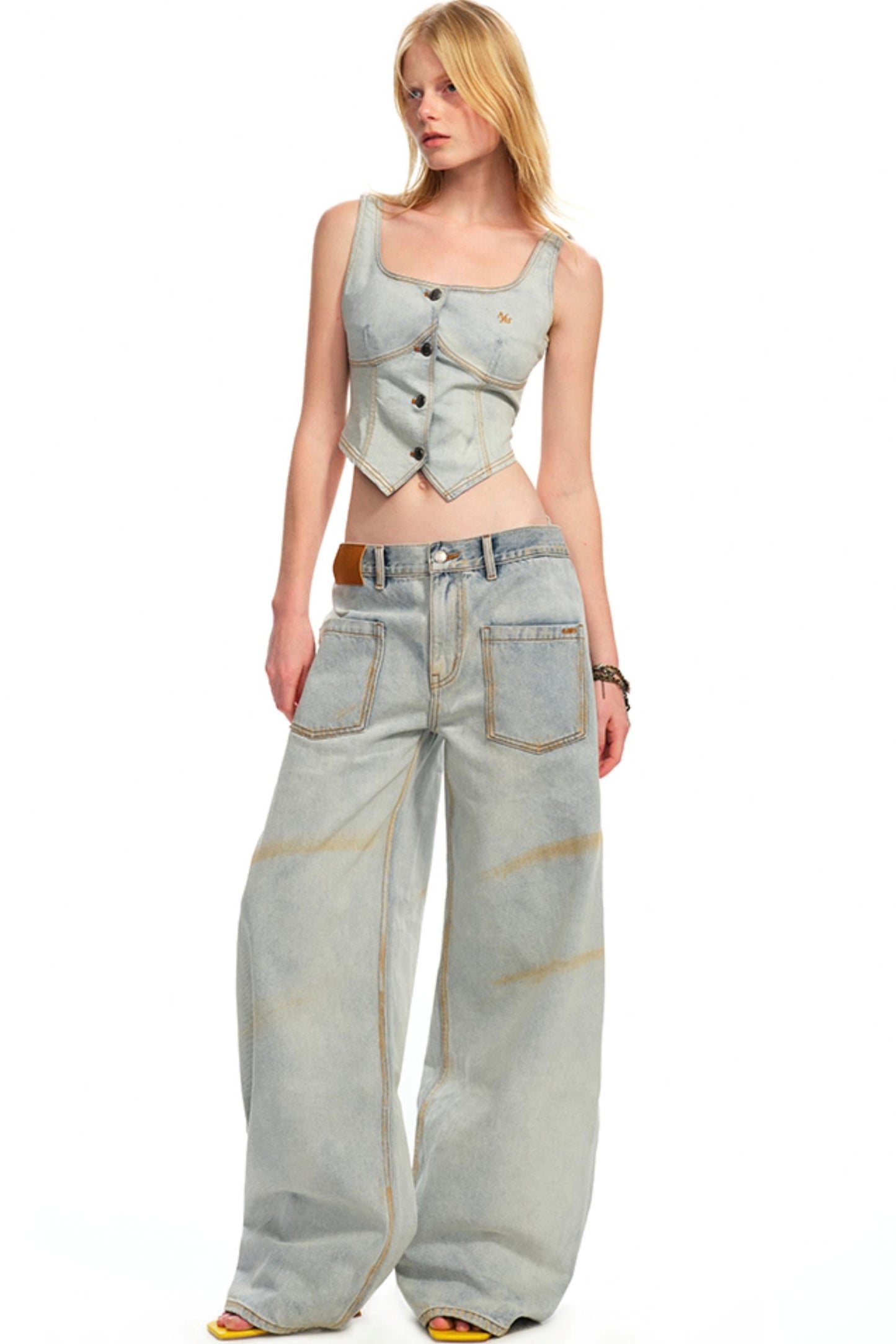 Vintage Micro-Stretch Denim Vest