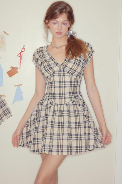 Vintage Pleated A-Line Dress