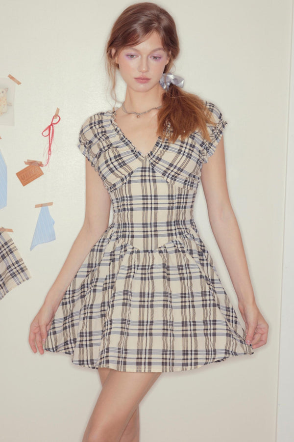 Vintage Pleated A-Line Dress