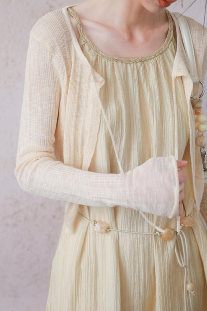 Yellow Halter Dress Set-Up