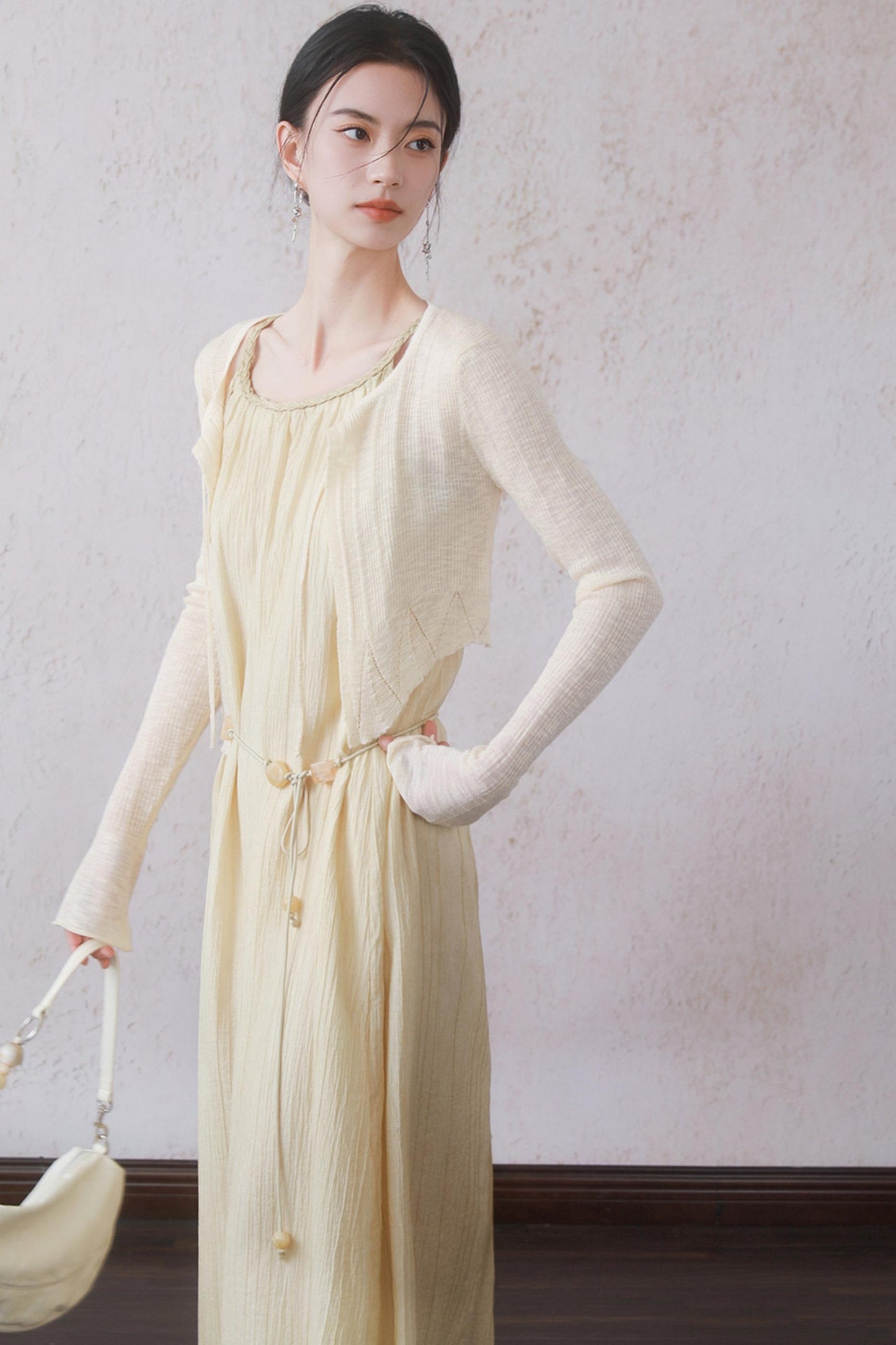 Yellow Halter Dress Set-Up