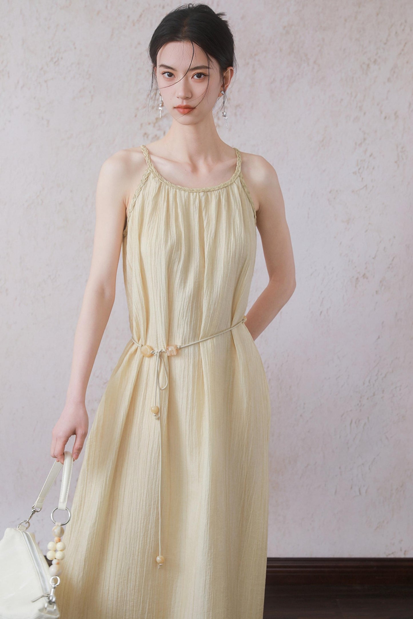 Yellow Halter Dress Set-Up