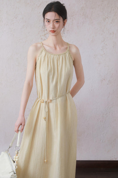 Yellow Halter Dress Set-Up