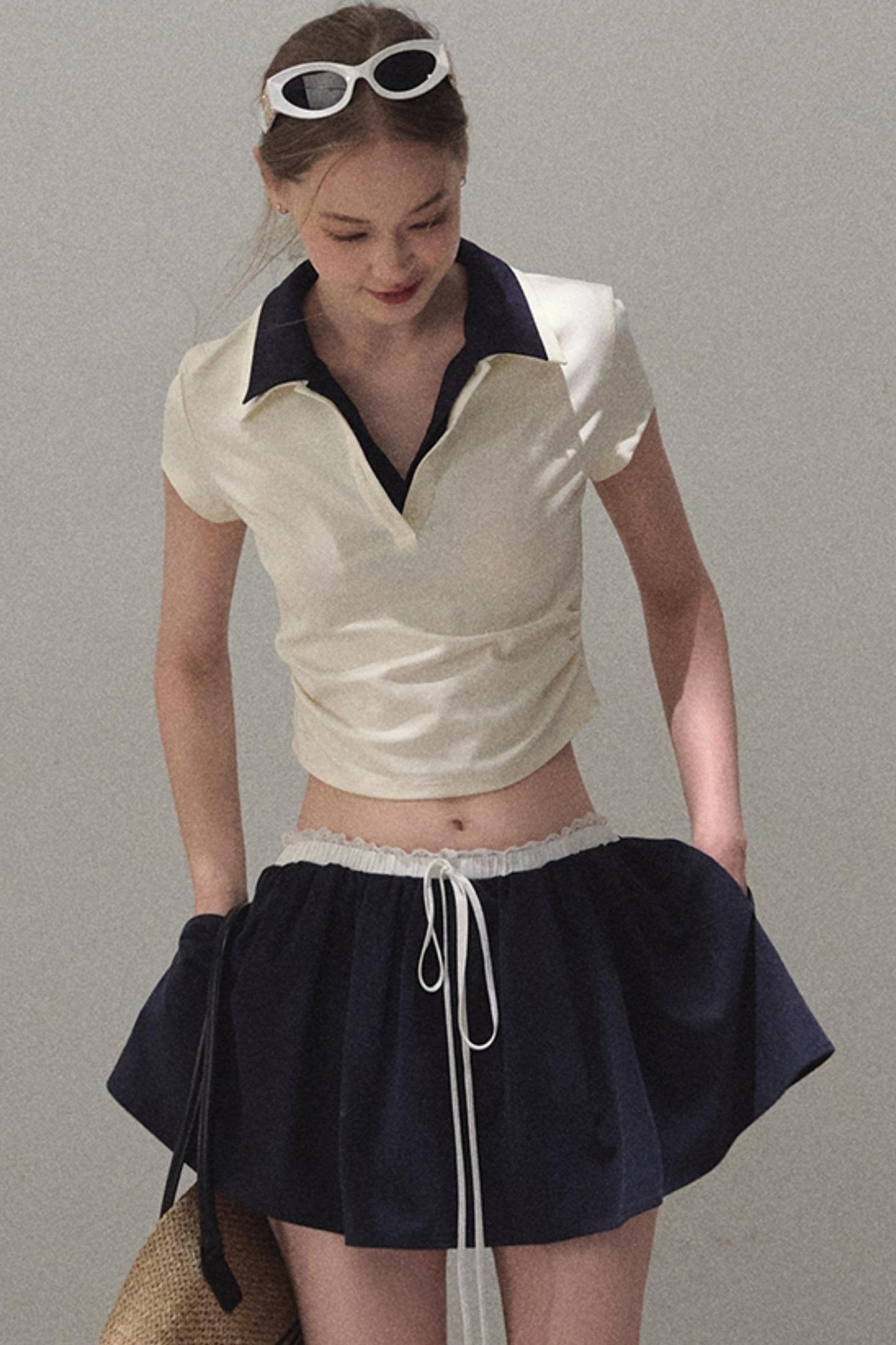 Vintage Lace Poncho Polo Skirt Set-Up