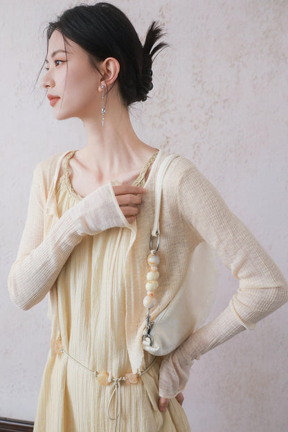 Yellow Halter Dress Set-Up